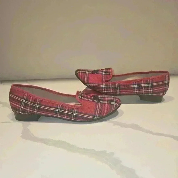 Charter Club Embroidered Plaid Tartan Scottie Slip On Loafer Red Size 8.5 - Picture 4 of 8
